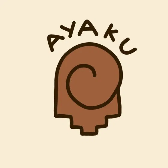 Curl concept in copper on cream with a rounded wordmark