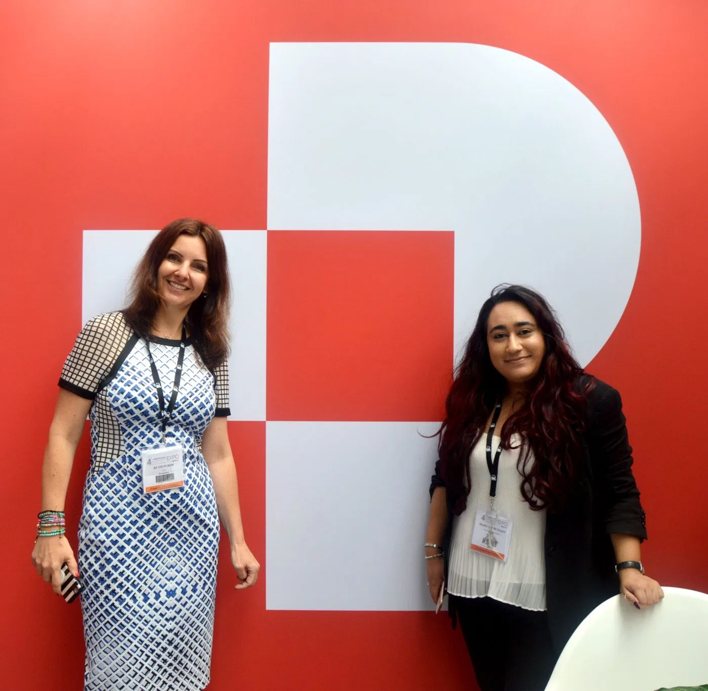 The Proactive team in front of the giant Lucky P on the stand