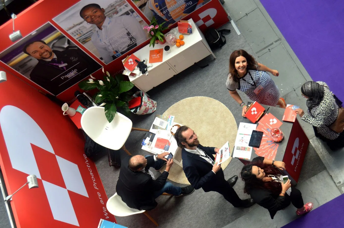 The Proactive stand at the British-Irish Airports Expo, from above
