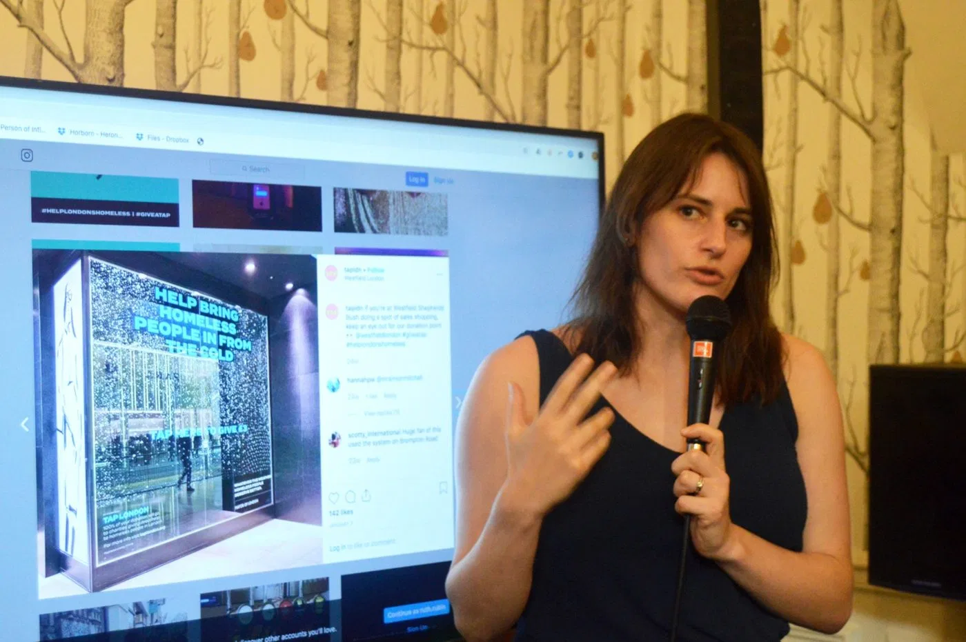 A guest speaker presenting at the launch