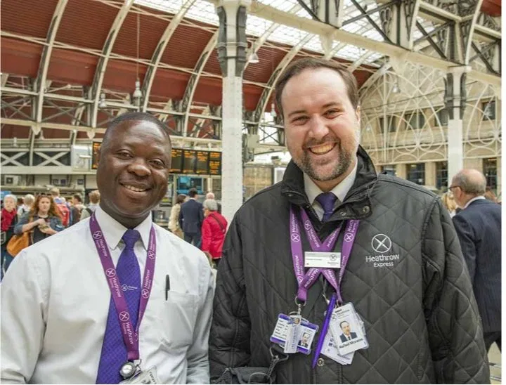 Press photoshoot: Proactive staff at Paddington for Heathrow Express