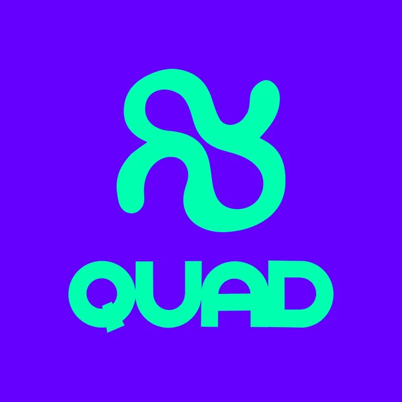 QUAD lockup in mint on violet