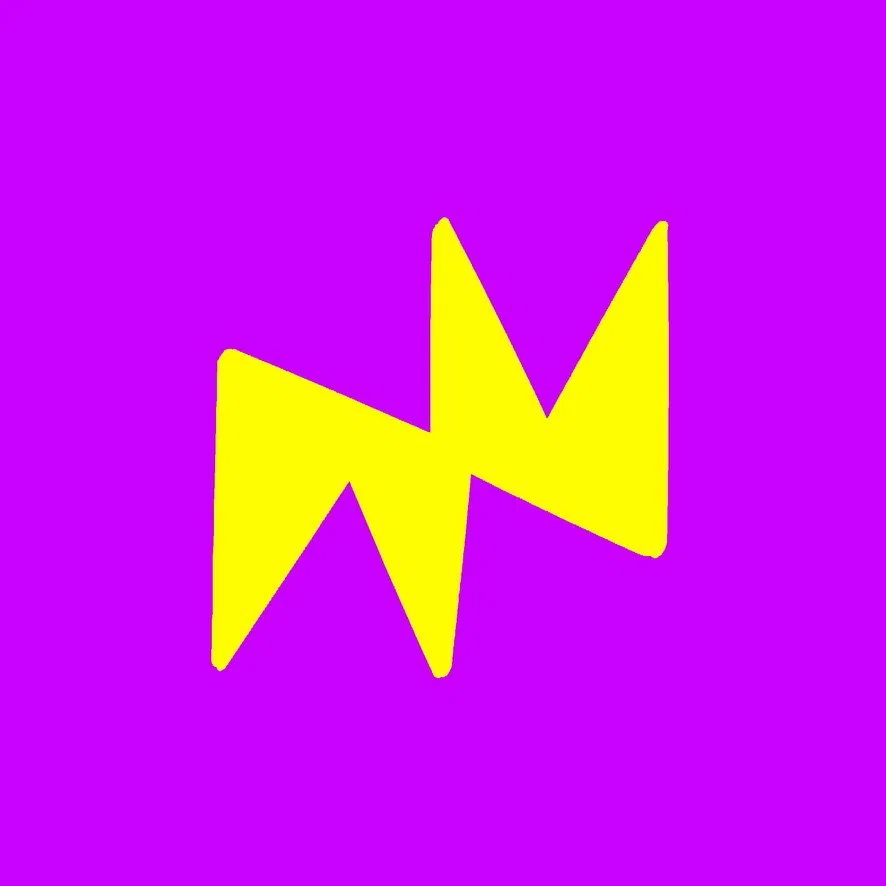 The first, angular mark in yellow on violet