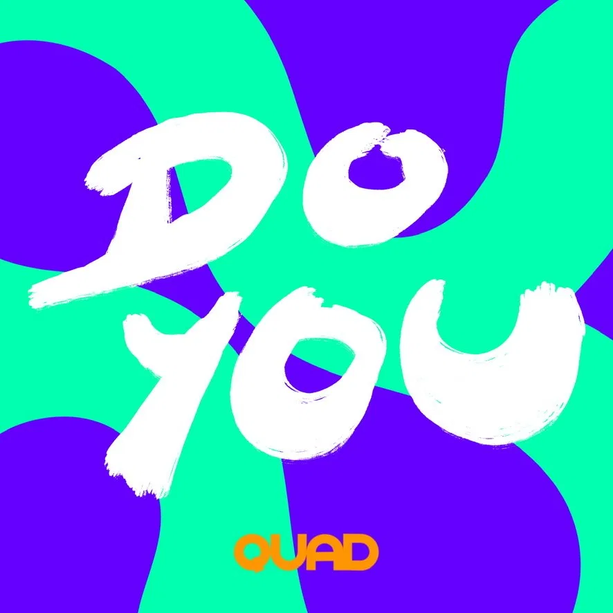DO YOU poster in white on mint and violet